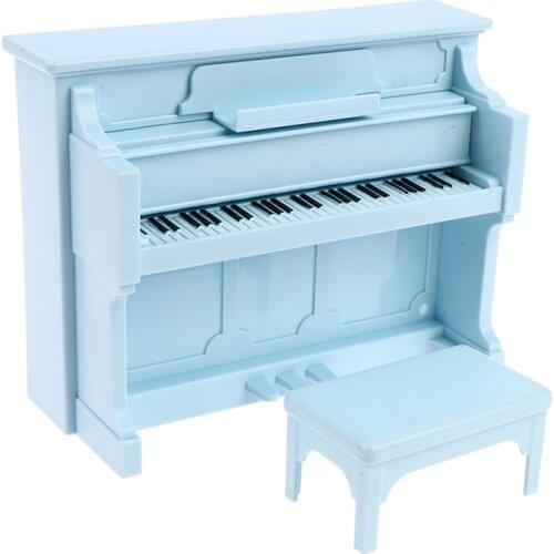 2Pcs/Set Doll House Simulation Piano Chair Musical Props Doll House Toy Miniature Children Toy Accessories