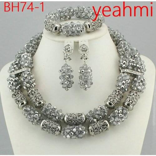 2018 Free Shipping Nigerian Beads Wedding Jewelry Set Bridal Dubai Gold-color Jewelry Sets African Beads Jewelry Set BH74-2