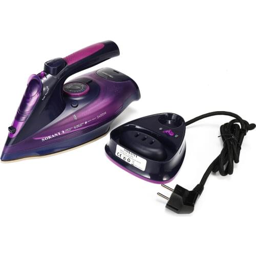 2400W 5 Speed Adjust Cordless Electric Steam Iron for garment Steam Generator Clothes Ironing Steamer Ceramic Soleplate Portable