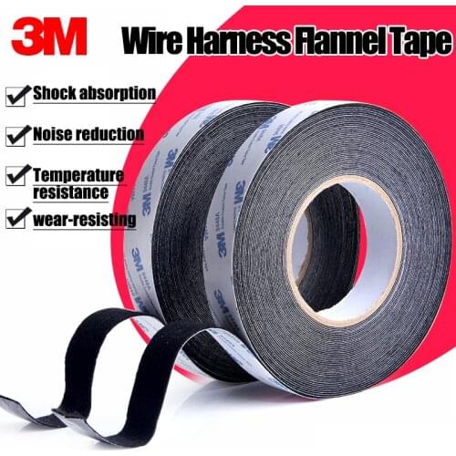 3M Car Harness Tape Door Noise Flocking Cloth Dust-Proof Adhesive Tape Shock Absorption Sound Insulation Plush Rubber Strip