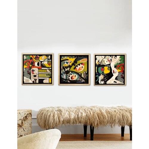 3 Sets Of Colorful Abstract Canvas Printing Oil Painting On Canvas Engraving Art Interior Decoration