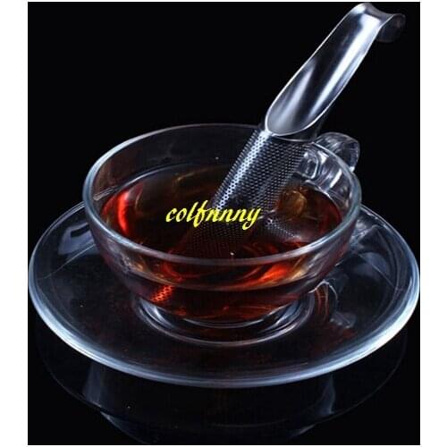 300pcs/lot Tea Strainer Amazing Stainless Steel Tea Infuser Pipe Design Touch Feel Good Holder Tool Tea Spoon Infuser Filter