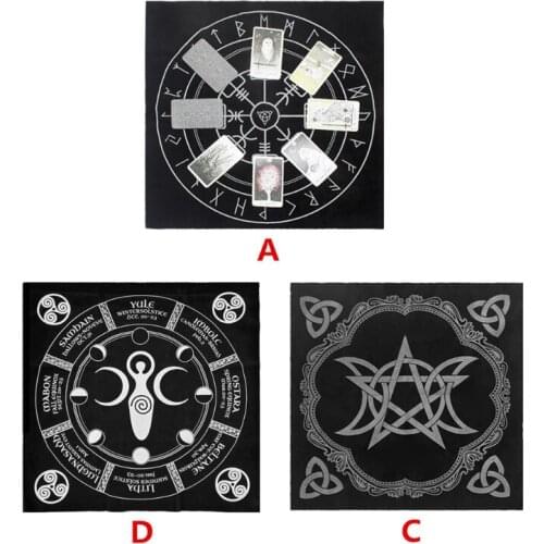 49x49cm Tarot Tablecloth Triple Moon Pagan Altar Tarot Cloth Flannel