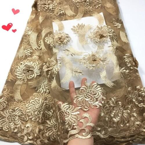 African Beaded 3D Tulle Lace Fabric 2021 African French Lace Fabric High Quality Nigerian Embroidery Tulle French Lace M32262
