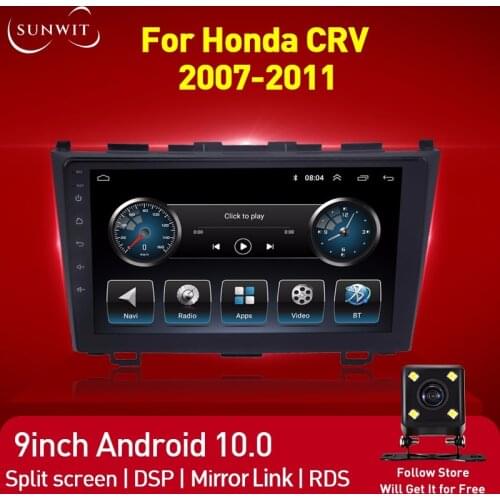 9inch 2+32G DSP Car Stereo For 2007-2011 Honda CRV 2 Din Android Car Radio Multimedia Player GPS Navigator Autoradio Mirror Link
