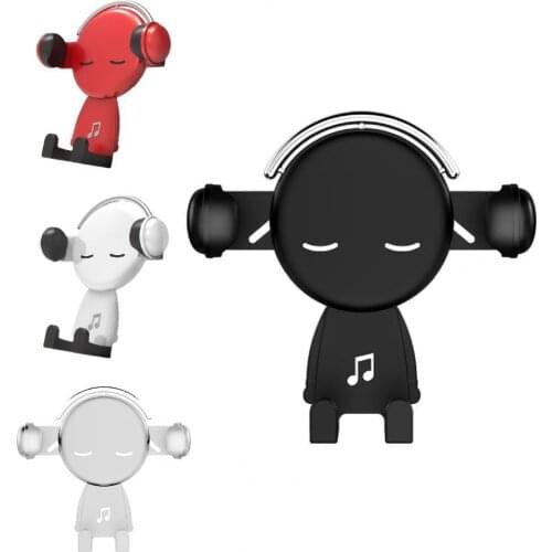 Car Gravity Telescopic Holder Anti-Scratch Mr Cartoon Music Anti-Scratch Anti-Fall One-Handed Operation Phone Holder Bracket