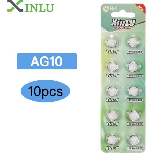 10Pcs AG10 Battery 1.5V G10A SR1130 LR1130 lr 1130 390A D189 LR54 Alkaline Battery Button Cell Coin Batteries for Watch Remote