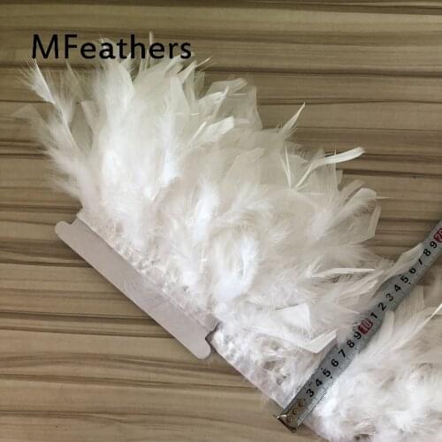 10 Meter White Natural Turkey Feather Fringe Trims Ribbon 10-15cm For Wedding Skirt/Dress/Clothes Decoration DIY Craft Feather
