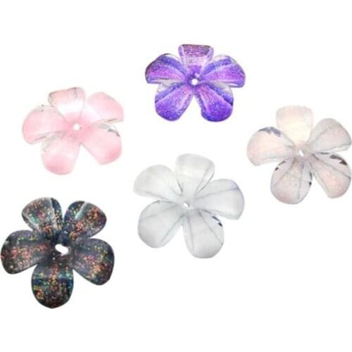 50pcs/lot new creative resin flower beads waterdrop for diy earrings hairclip phone case decorate jewelry accessories