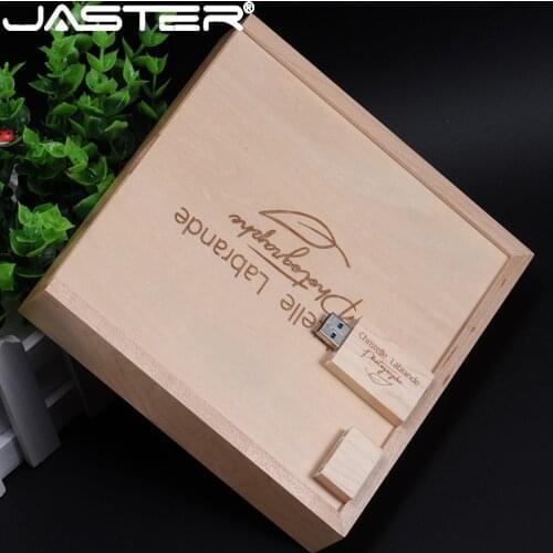 JASTER Wooden 2.0 USB Flash Drive - Custom DIY LOGO Maple Photo Box with Straws inside. Holds 4x6 Photographs