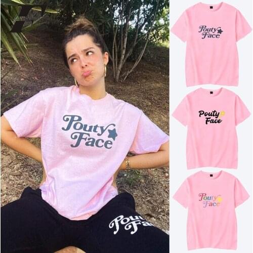 T Shirt Women/men Cotton Short Sleeve Loose Tops Unisex Oversized T-shirt Casual Clothes Addison Rae: Pouty Face Pink O-neck
