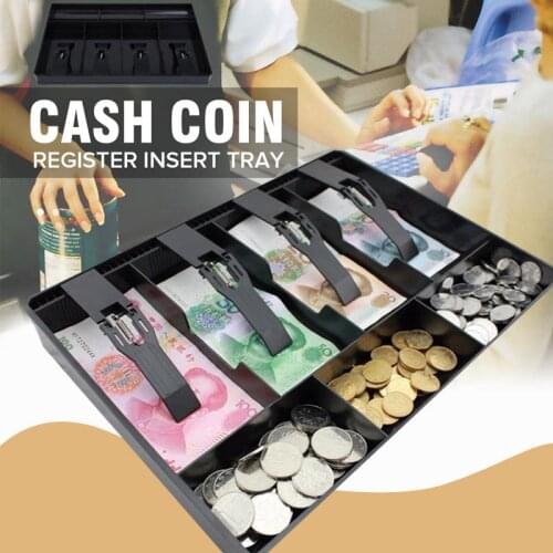 ABS Cashier Storage Box Store Cash Drawer Cash Drawer Register 4 Bills 3 Coins Security Garage Sales Insert Tray Stylish
