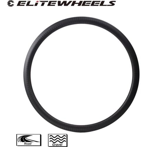 ELITEWHEELS Ultralight 700c Carbon Road Disc Rim 40mm Depth 29mm Width Disc Brake Clincher Tubeless Rims For Gravel Wheels