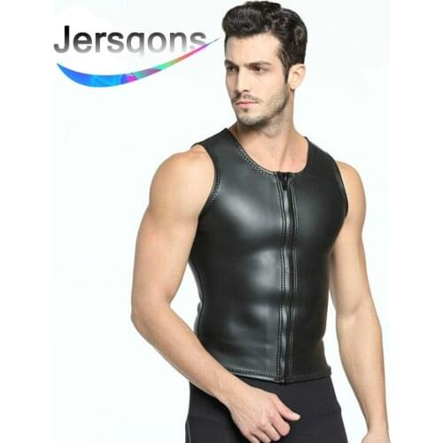 Jersqons 2mm Neoprene Wetsuit Men Triathlon Smooth Skin Swimwear Rash Guard Zipper Swimming Tops Surf Diving Vest Swimsuit