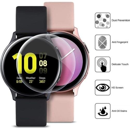 Soft Screen Protector for Samsung Galaxy watch active 2 44mm/40mm 3D HD Film Screen Protector Smartwatch Not Tempered Glass