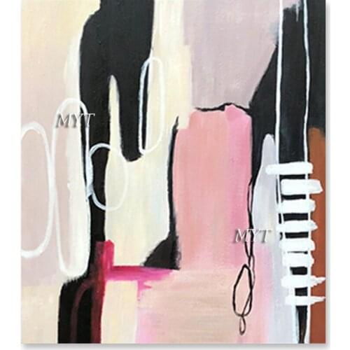 No Frame Wall Hanging Canvas Art 100% Hand-painted Pink Color Design Oil Painting Home Showpiece Wall Artwork For Christmas Gift