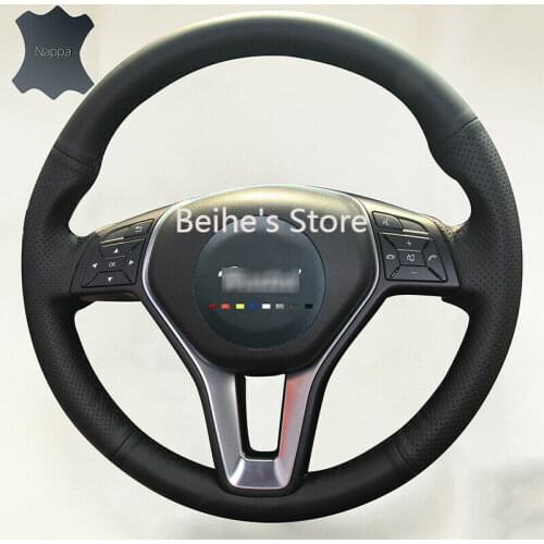Anti-slip Breathable Leather Steering Wheel Cover for Benz A Class B Class CLA
