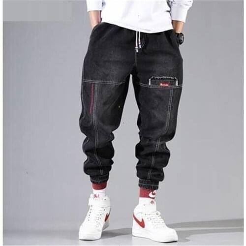 QNPQYX New Streetwear Men Jeans Hip Hop Cargo Pants Mens Cargo Pants Elastic Harun pants Joggers Pants In Autumn and Winter