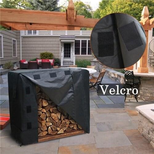 600D Oxford Cloth Firewood Cover Outdoor Wood Frame Waterproof Cover 122*61*107CM Garden Courtyard Dustproof Cover