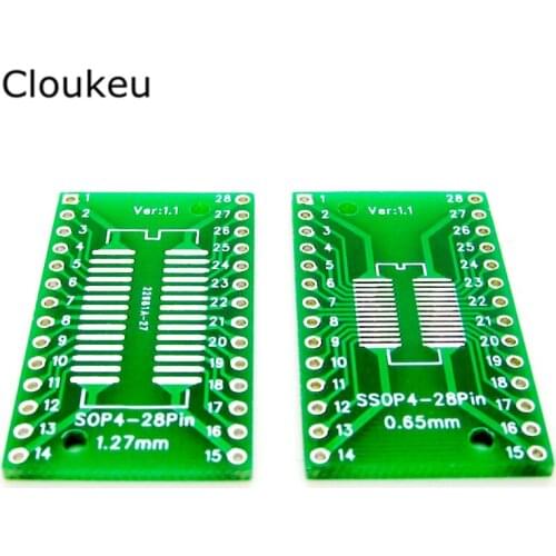 5Pcs Adapter plate SOP28 SSOP28 TSSOP28 SOP conversion DIP conversion board 0.65/1.27mm pitch
