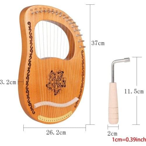 Portable Musical Instrument Harp 16-Strings Solid Wood Veneer Lyre Stringed Inst XXUF