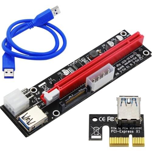 6/10pcs 4pin 6pin SATA Power PCI Express 16X Slot Riser Card USB 3.0 PCI-E PCI-Express 1x to 16x PCIE Riser for Bitcoin