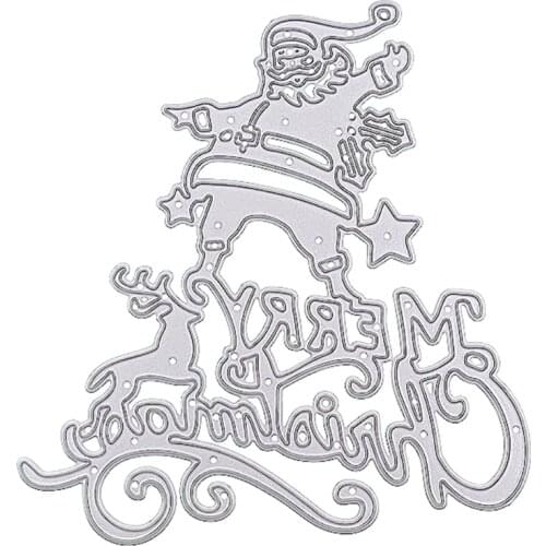 Merry Christmas Santa Metal Cutting Dies Stencil DIY Scrapbooking Album Paper Card Template Mold Embossing Craft Decoration