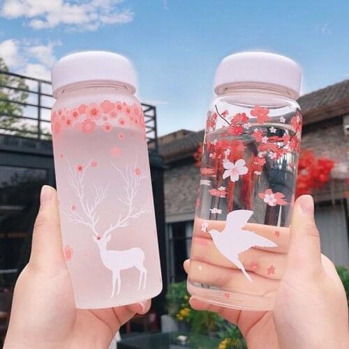 Han edition men and women students creative fashion and contracted and pure and fresh ground glass cup lovely personality make
