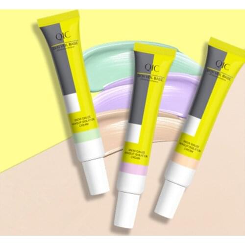QIC Makeup Blue Purple Concealer Makeup Base Face Primer Cream Invisible Pore Light Oil-Free Finish Foundation Primer Cosmetics