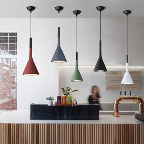 Modern Pendant Lights Macaron Led Pendant Lamp Nordic Colorful Iron+Cement Indoor Living Room Loft Cafe Bar Hanging Lighting
