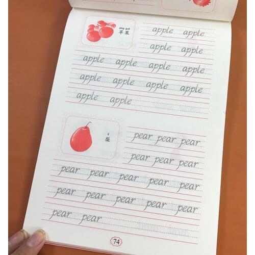 76 page Preschool English 26 Alphabet/Fruit/12month Writing English Calligraphy copybook for kid Children Exercise Practice Book