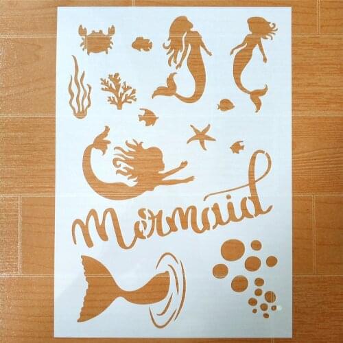 DIY Painting Mermaid Design Reusable Stencil Templates For Wall Furniture Fabric painting Decor Scrapbooking Stamp Cards