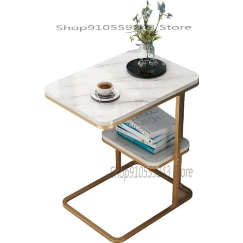 Narrow Table New Chinese Sofa Side Table Wrought Iron Side Table Nordic U-shaped Light Luxury Corner Table Small Coffee Table Be