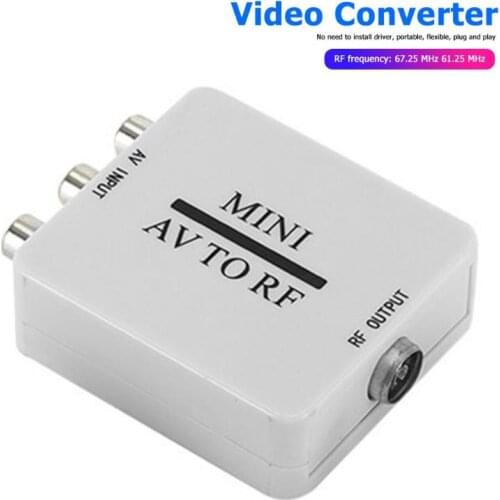 RCA AV CVSB to RF Video Converter Support RF 67.25/61.25MHz AV to RF TV Switcher Compact and Portable Carry Convenient