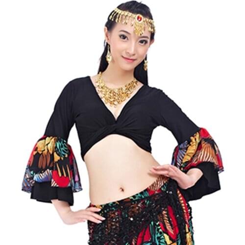 Tribal Belly Dance Performance Gypsy Choli Flare Sleeve Gypsy Costumes Women Dance Top for Bellydance