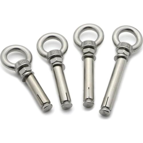 1Pcs M6 M8 M10 Anti-Loose 304 Stainless Steel Sheep Eye Pull Screw Belt Expansion Screws Hanging Swing Hook