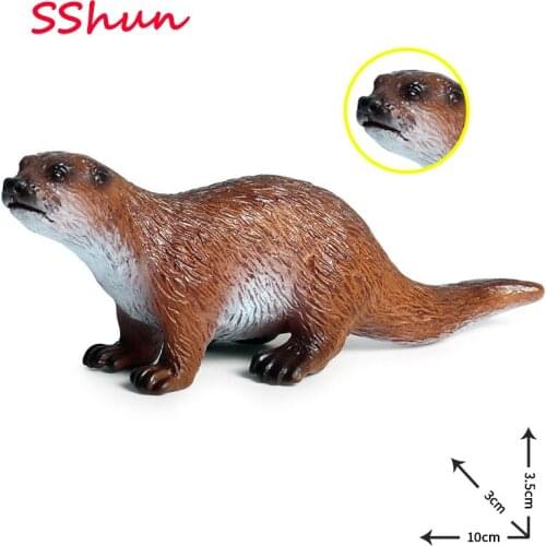 10*3*3.5CM childrens cognitive simulation wild animal model otter static plastic toy solid model doll