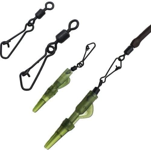 20PCS Carp Fishing Accessories Snap Clip For Carp Fishing Rigs Connectors Swivels Fishing Hook Bait Carp Tackle Hair Rig Rings