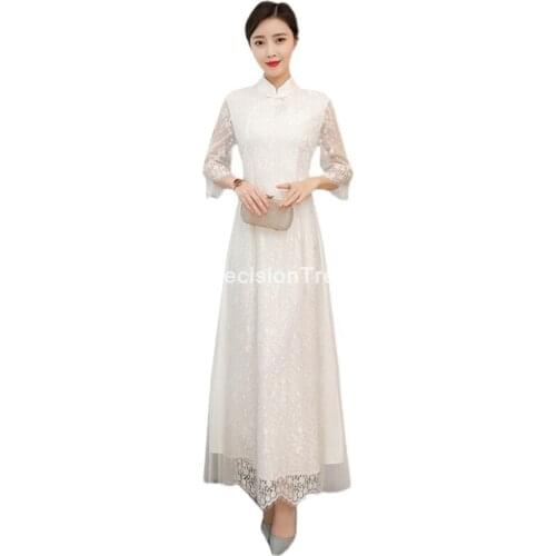 2021 charming retro chinese women cheongsam dress qipao party wear cheongsam chinese dress for women aodai dress party dress