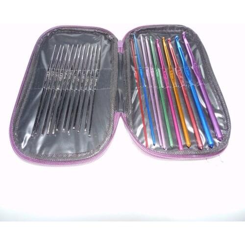 22pcs/bag 50 bags Metal Needles Hand Crochet Knitting Needle Tools DIY Knitted Tool Stainless aluminum handle hook needlework