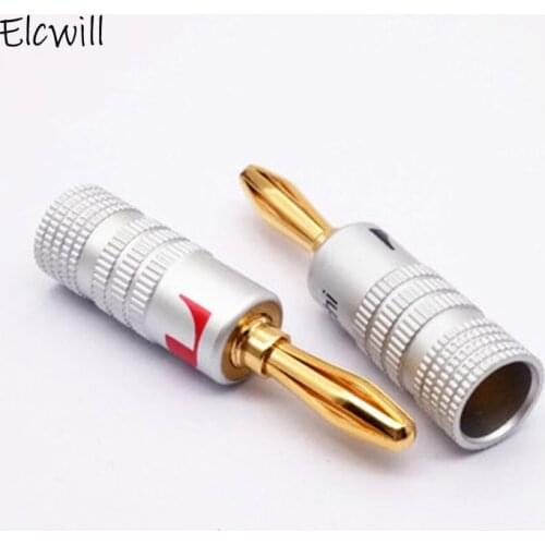 4mm Banana Head Jack Connector Audio Speaker Amp Gold-plated Copper Sound Horn Wire Plug Adapter