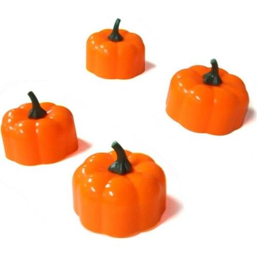 4pcs Pumpkin Candle Light Halloween Party Supplies LED Lights Lantern Lamp Ornament Props Halloween Decoration For Home