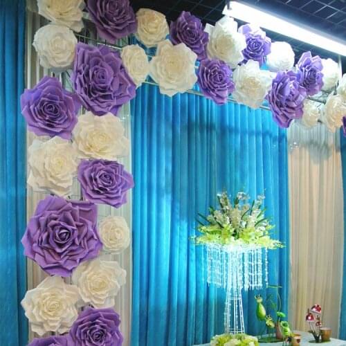 40CM (16") Big Foam Rose Flower For Wedding Stage Background Door Decorative Flower Party Decoration Supplies 42 Colors