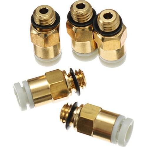 5pcs 3D Printer M6 Thread Nozzle Brass Pneumatic Connector 4*2mm tube Quick Joint For CR-10 CR-10S Ender-3 Remote Extruder parts