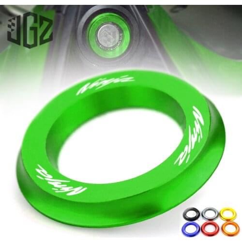 Motorcycle Accessories CNC Aluminum Ignition Switch Cover Circle Ring Cap For Kawasaki Ninja 250 300 400 2013 - 2018 2019 2020
