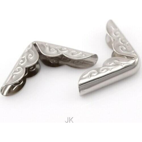 Silver Tone Book Scrapbooking Albums Menus Corner Protectors 7/8"x7/8"x1/8"