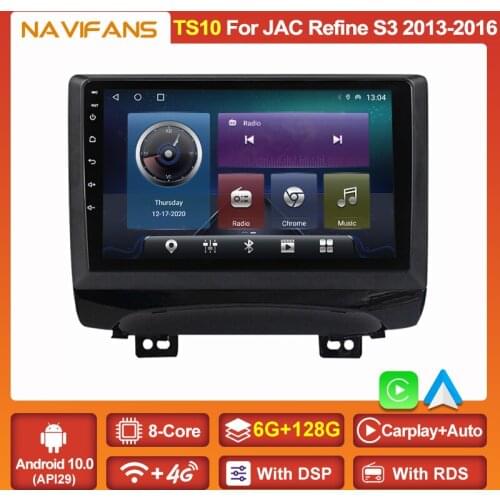 8Core 2DIN Android 11 DSP RDS Car Radio Stereo for JAC Refine S3 2013-2016 Autoradio Car Multimedia Player Audio 6G RAM 128G ROM