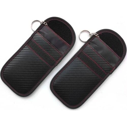 2PCS Car Key Case Electromagnetic Shielding Anti-theft Signal Blocking Bag Signal Blocker Organizer Cage Pouch For Keyless Car