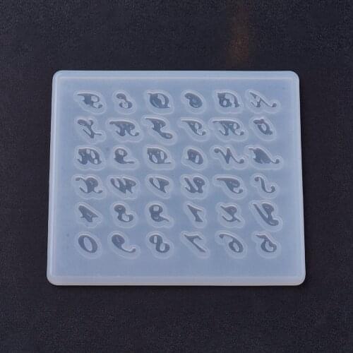 Letter Mold Alphabet & 0~9 Number Silicone Molds Clear Resin Mold Epoxy Resin Crafts Supplies DIY Making Tools