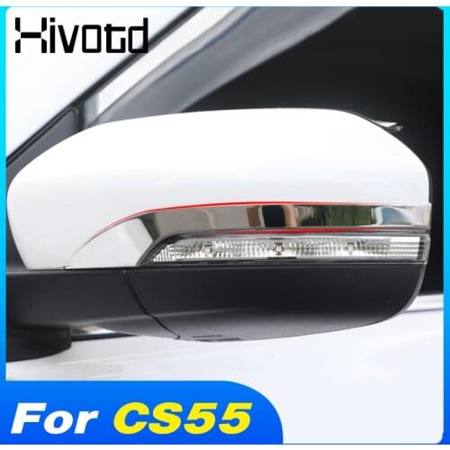 Hivotd Chrome Rearview Mirror Strip Trim Exterior Accessories Car Styling Decoration Parts For Changan CS55 2017 2018 2019 2020